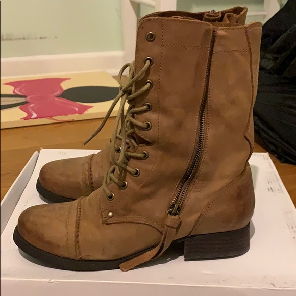 Suede Distressed Aldo Combat Boots - Picture 3 of 8